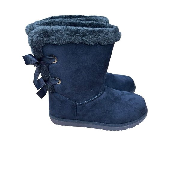 Jessica Cline Women's 8.5M Navy Blue Elloree Winter Boots with Bow Ties - Picture 2 of 9